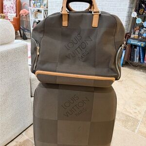 Louis Vuitton Dark Brown Travel Bag Set Vintage